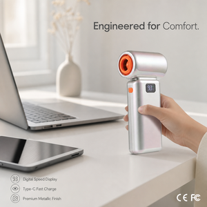 Ventilateur portable multifonction 6000 mAh, 5 vitesses, lumière LED, batterie de secours, <span class=keywords><strong>mini</strong></span> ventilateur turbo de refroidissement - Product Image 2