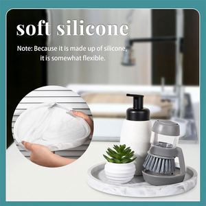 Bandeja Redonda de Mármol Blanco Nórdico con Borde Elevado para Baño, Encimera de Cocina, Organizador Decorativo de Almacenamiento - Product Image 2