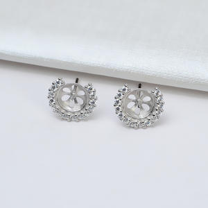 Boucles d'oreilles en argent S925 avec perle traversante, style européen et américain, accessoires de bricolage, composants de bijoux Han Kong - Product Image 4