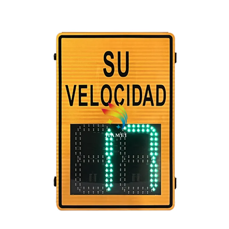 Custom 600*900 vehicle speed detection sign Solar LED powered solar radar speed limit sign