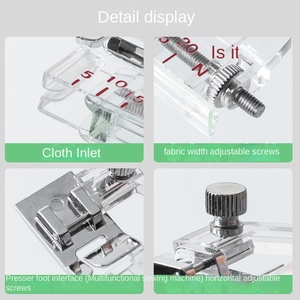 Máquina de coser multifuncional doméstica, dispositivo de <span class=keywords><strong>dobladillo</strong></span>, <span class=keywords><strong>prensatelas</strong></span>, rodillo eléctrico, borde de envoltura plegable - Product Image 4