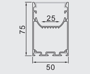 Sdw5075m nhôm hồ sơ Tùy Chỉnh Treo tuyến tính ánh sáng đèn LED văn phòng ánh sáng mặt dây chuyền 50x75mm - Product Image 3