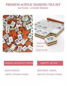 هالو ون - لعبة ماجونغ أمريكية مخصصة من 4 طبقات، 160 قطعة أكريليك بتصميم برتقالي محروق، قابلة للطي، فكرة هدية فاخرة وعصرية - Product Image 2