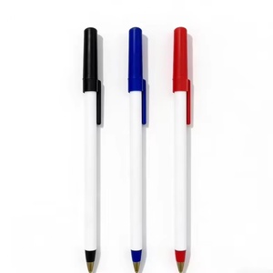 Meilleur stylo publicitaire en plastique très bon marché avec logo personnalisé, stylo à bille simple pour promotion - Product Image 1