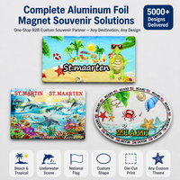 Aimant de réfrigérateur en aluminium personnalisé en gros, souvenirs de la plage touristique de Miami en Floride
