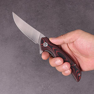 Couteau de camping pliable à manche G10 rouge et noir, acier à haute teneur en carbone D2, couteau de poche pour la <span class=keywords><strong>défense</strong></span> personnelle - Product Image 4