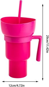 Jimi Tik Tok Xu Hướng Phổ Biến Nhựa 2 Trong 1 Snack Và Uống 32Oz Cup Với Snack Khay Bát Rơm Cho Rạp Chiếu Phim - Product Image 6