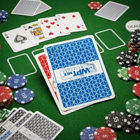 Jeu de cartes de poker WPT, entièrement personnalisé, en plastique PVC imperméable, finition mate, grand format, spécialement conçu pour les tournois de Texas à domicile