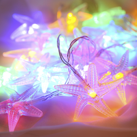 Guirlande lumineuse à 20 LED en forme d'étoile de mer, lumières de festival d'été en plein air, décoration féerique, lumières LED