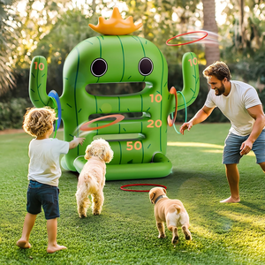 <b>Inflatable</b> Cactus Ring Toss <b>Game</b> with Scoring Holes for Pool & Indoor Outdoor Play - Product Image 2