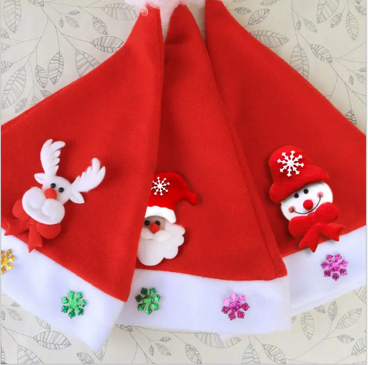 2022 Hot Sales Festival Xmas Hat Christmas Santa Hat For Adult Kids Christmas Decorations Supplies