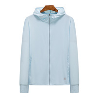 Veste de protection solaire légère et respirante pour l'été, UPF50, avec capuche intégrale, couleur unie, infroissable, coupe ample, fermeture éclair