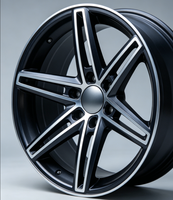 RUNLUN18X8.0CPD5X114.3ET40 Baru Hitam Doff Model Mesin Multi Spoke Sangat Serbaguna Ringan Paduan Aluminium Berkualitas Tinggi