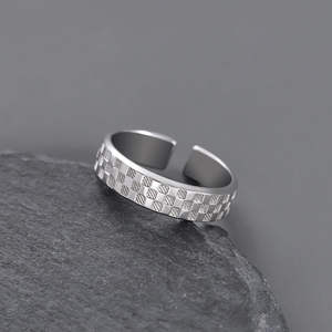 Bague d'ouverture en acier inoxydable, tendance, pour homme et femme, <span class=keywords><strong>couple</strong></span>, anniversaire, mariage, cadeau haut de gamme, design de niche, ne se décolore pas - Product Image 3