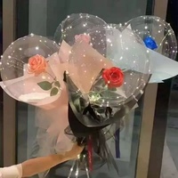 Baguette Magique Lumineuse LED Cœur Rose 2023 & Boule Bobo Transparente, Bâton Lumineux Clignotant, Ballon en Plastique Lumineux Unique pour Noël et Halloween