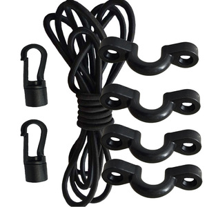 Crochets de remorquage, cordon en caoutchouc de 2 m, 4 mm, avec clips de type C et doubles crochets pour équipement de sport de plein air - Product Image 3