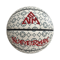 Ballon de basket-ball blanc noir extérieur d'intérieur de panier de cuir d'unité centrale de la taille 7 pour la formation