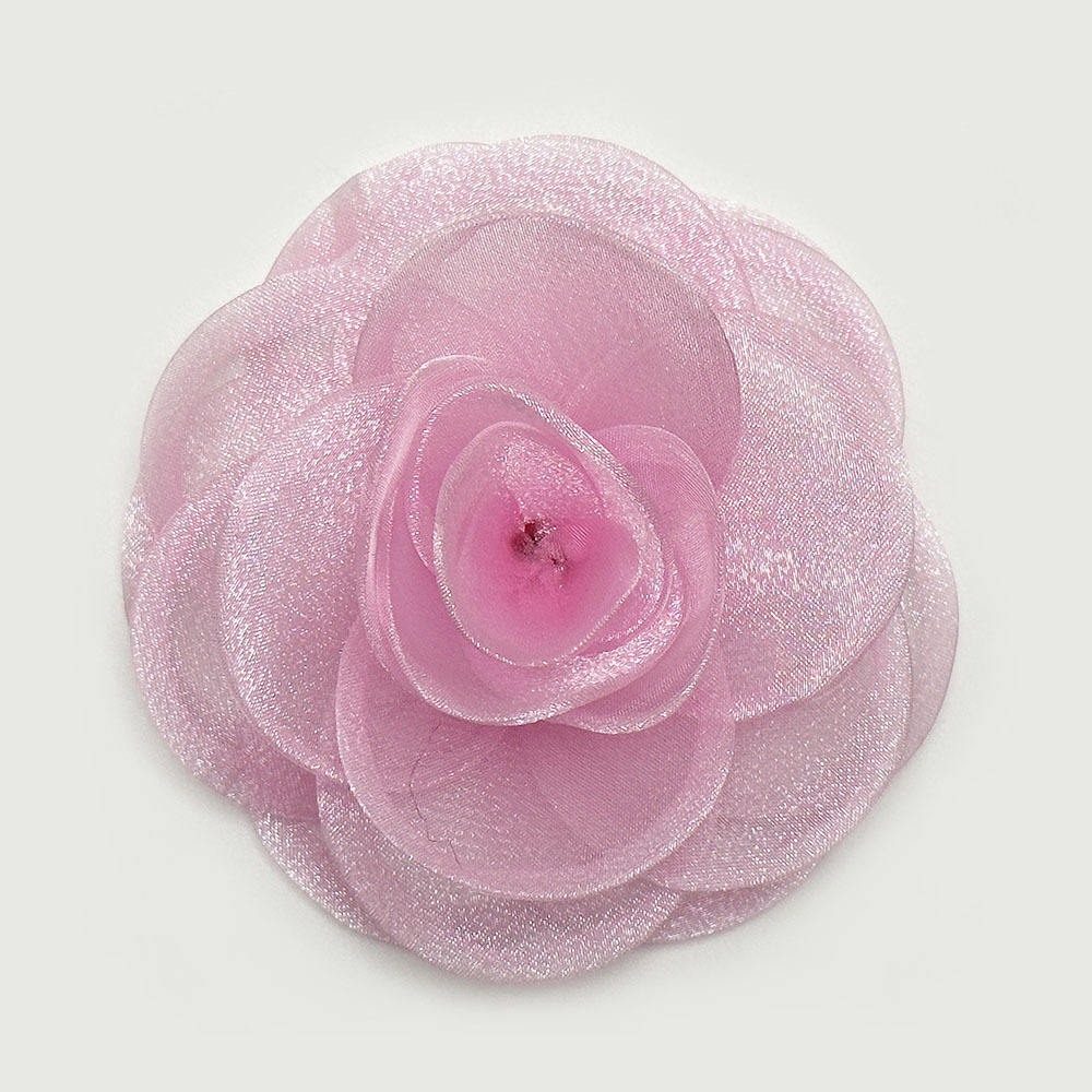 29 rose-10cm organza rôti bordure fleur