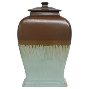 Vaso in ceramica con coperchio, elegante vaso per fiori, per soggiorno, decorazione per la casa, camera da letto, ufficio, pezzo decorativo - Product Image 1