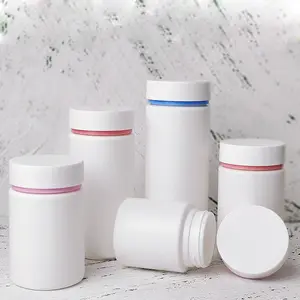 HDPE kapsül tabletler plastik takviyeler ilaç hapları vitamini şişeleri boş yuvarlak beyaz siyah 100ml 135ml 150ml 200 Cc 250ml