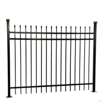 Clôture en aluminium noir thermolaqué à piquets, style dessus plat, pour la sécurité des piscines et clôture tubulaire résidentielle
