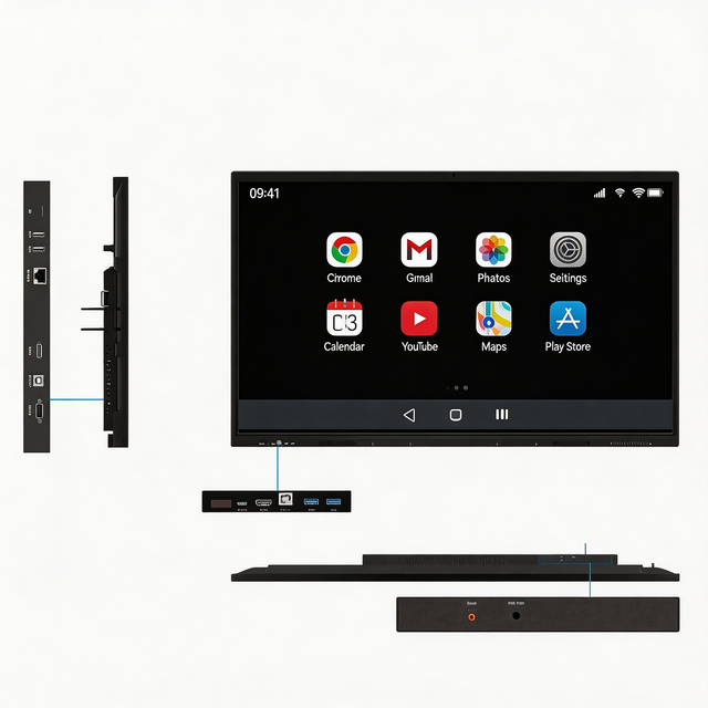 65 Inch 4K Interactive Smart Board Android Touch Screen Display for Education and Conference