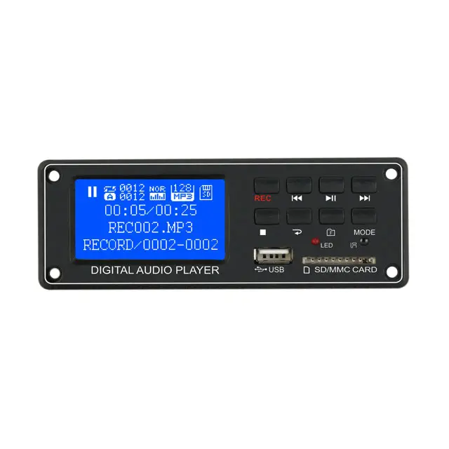 บอร์ดถอดรหัสเสียงดิจิตอล,บอร์ดถอดรหัสเสียง TPM005c เครื่องเล่น MP3พร้อมจอแสดงผล LCD Dot Matrix USB SD FM และรีโมทคอนโทรล