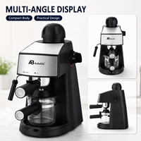 Cafetera Espresso de Acero Inoxidable de Alta Presión con Espumador de Leche, Cafetera Semiautomática para Hotel, Fabricación OEM