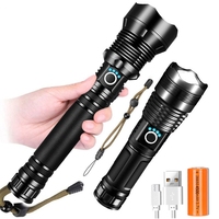Puissante lampe torche LED extérieure 10W 10000 lumens 5 modes, lumière forte P50, étanche, camping, tactique