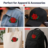 Patchs brodés floraux personnalisés OEM/ODM, à coudre ou à thermocoller, appliques florales pour vêtements et chapeaux