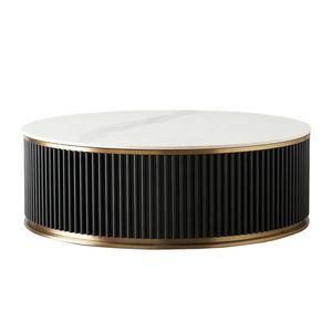 Villa de lujo moderna Muebles de sala de estar Mesa de centro con base de metal de alta calidad con mesa de mármol natural Nuevo diseño - Product Image 1