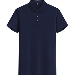 เสื้อโปโลผู้ชายแขนสั้นสีทึบสีดำโพลีเอสเตอร์ชุดทำงานสวมใส่ในสำนักงานใช้ทุกวัน - Product Image 2