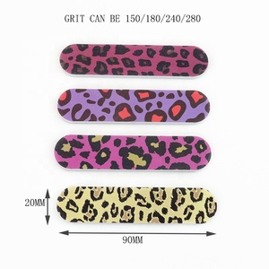 Pierres à ongles en zircon, Mini Limes jetables, 180/240, vente en gros, outils d'art de l'<span class=keywords><strong>ongle</strong></span>, léopard, bébés, étiquettes, Logo personnalisé - Product Image 2