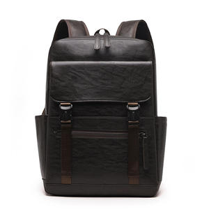 Men's PU <b>Backpack</b> Large Capacity Waterproof Cross-Border Commuter Business & Student Schoolbag for Wholesaling - Product Image 4