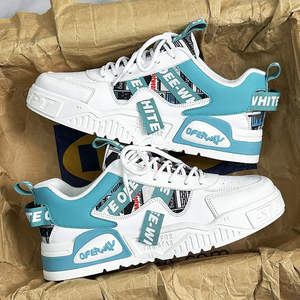 Nooesx Baskets décontractées pour hommes, blanc et noir, imprimé mixte, à lacets, bout rond, semelle en caoutchouc, tendance mode, toutes saisons, chaussures de marche - Product Image 6