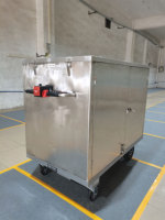 Chariot Électrique à Quatre Roues en Acier Inoxydable et Aluminium, Moteur 400W, Empilable, Pliable, Alimenté par Batterie, pour Outils et Aliments (OEM)