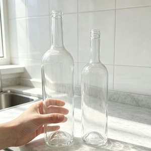 Bouteilles de vin en verre Bordeaux transparentes vides, deux tailles, à col long, pour vin <span class=keywords><strong>rouge</strong></span>, vin de fruits, <span class=keywords><strong>vodka</strong></span> - Vente en gros - Product Image 4