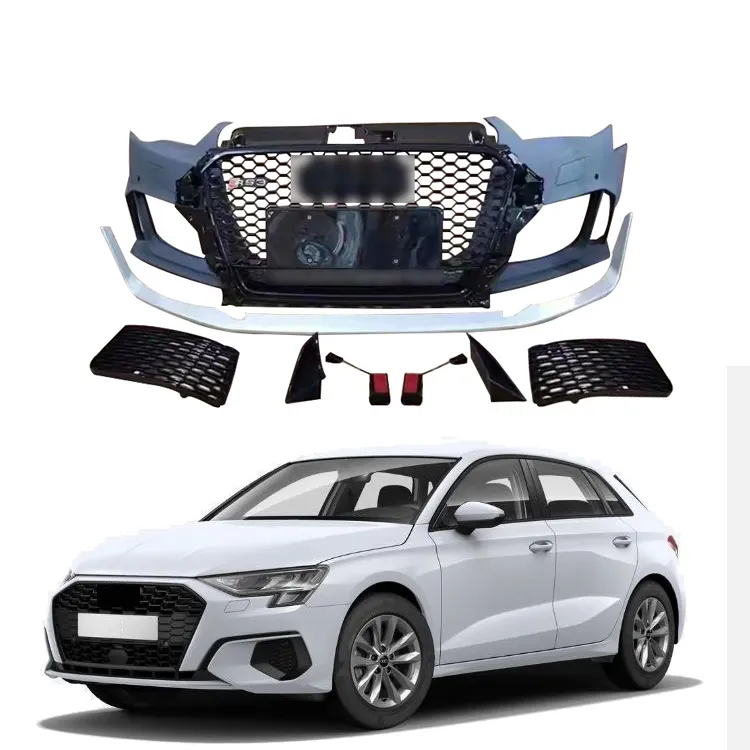Высококачественные комплекты кузова автомобиля, передний задний бампер, передний бампер, комплекты запчастей, модификация автомобиля для Audi A3 RS3 2014 до 2016