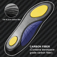 Semelles intérieures de chaussures supérieures en fibre de carbone 100% absorbant les chocs Support de la voûte plantaire Semelles orthopédiques en fibre de carbone
