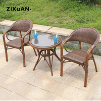 Chaises de café pour balcon extérieur, chaises en rotin, chaises de jardin, tables et chaises d'extérieur