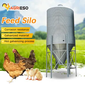 Silo de alimentación de grano Animal para ganado, Silo de almacenamiento de alimentación galvanizado en caliente, Silo de AGRIESO