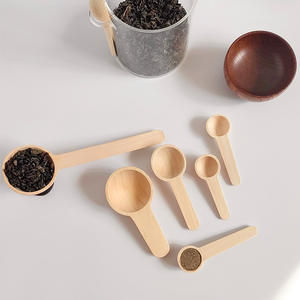 Café de madera Mango corto <span class=keywords><strong>1G</strong></span> 5ml Cuchara Café Matcha Cuchara de medición para granos de café y té Accesorios de cocina para el hogar - Product Image 3