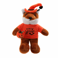 Set de Peluches de Animales de Halloween: Vaca, Rana, Zorro, Koala, Panda, Cerdo, Pug de 12 Pulgadas – ¡Demasiado Lindos para Ser Aterradoros! Suaves y Rellenos, Regalo de Temporada.