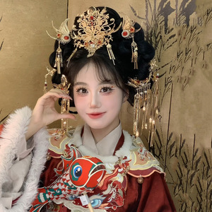 Nuevo Diseño Original 2025, Accesorio para el Cabello Hecho a Mano de Estilo Antiguo, Corona de Fénix con Borlas, Set de Maquillaje, Tocado Hanfu - Product Image 2