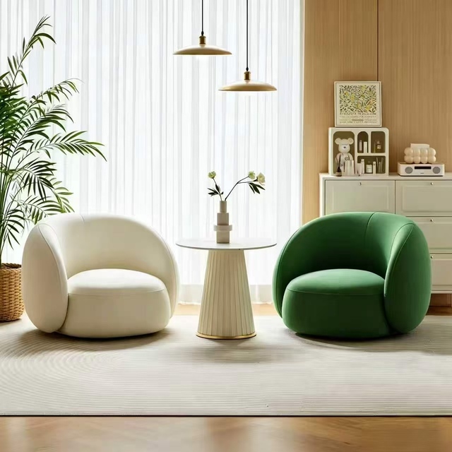 Cream Style Yuanbao Sofa Light Luxury Simple Leisure Chair High-end Salon Furniture for Rest & Negotiation Area