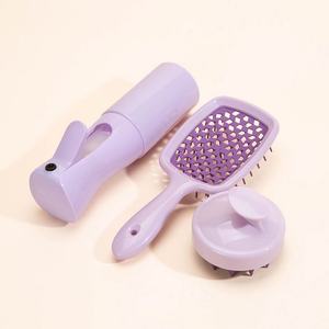 Nouvel arrivage : Ensemble de brosses et peignes pour cheveux, comprenant un masseur de cuir chevelu, un peigne, un vaporisateur, une brosse lissante en silicone et une brosse de lavage capillaire - Product Image 4