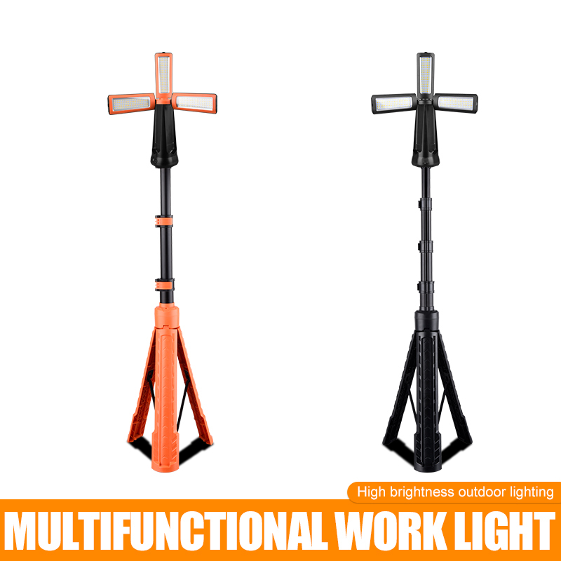 OEM ODM Wholesale Solar Telescopic LED Camping Light Work Light with Tripod Foldable Stand for Car Repair