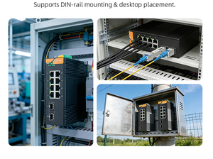 GIANTECH <b>POE</b> <b>Switch</b> 8 Ports 1000Mbps Uplink Full-Duplex IEEE802.3af Gigabit Din Rail Mounting Industrial <b>Switch</b> 2Gbps VLAN - Product Image 4