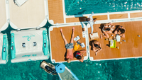Plateforme flottante gonflable personnalisée de haute qualité pour la détente aquatique