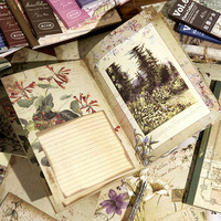40 fogli/pacco materiale Journal Book Flower Series Retro Artistic Oil Painting DIY Journal decorazione Base Paper 8 modelli